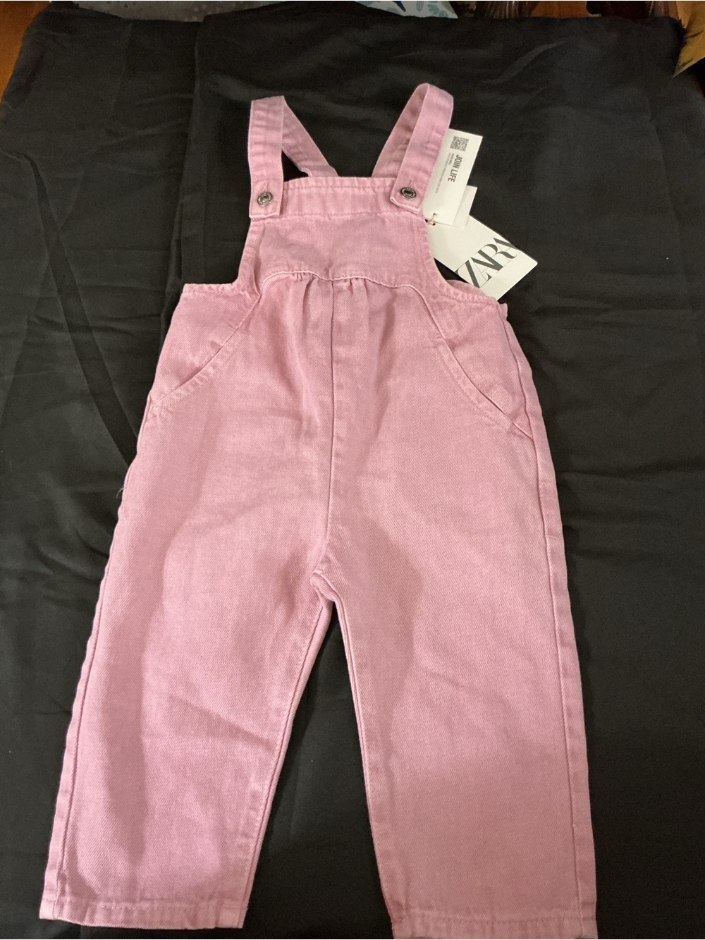 Zara Light Pink Girls' Cotton Overalls - Picture 4 of 16
